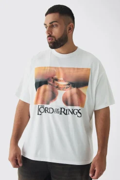 Plus Oversized Lord Of The Rings License Print T-Shirt | BoohooMAN UK