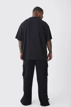 Plus Oversized Man Diamond Embroidered T-shirt In Black | BoohooMAN UK