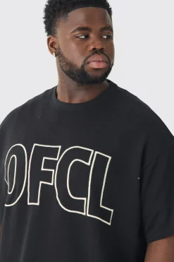 Plus Oversized OFCL Embroidered T-shirt | BoohooMAN UK