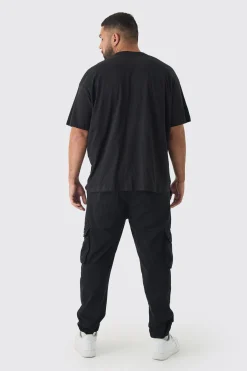 Plus Oversized Ofcl Embroidered T-shirt In Black | BoohooMAN UK