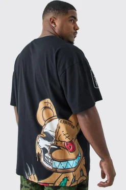 Plus Oversized Ofcl Man Teddy Graphic T-shirt | BoohooMAN UK