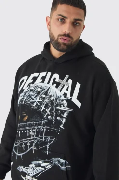 Plus Oversized Official Balaclava Print Hoodie | BoohooMAN UK