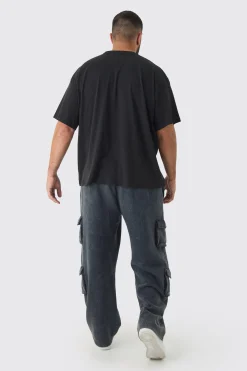 Plus Oversized Official Balaclava Print T-Shirt | BoohooMAN UK