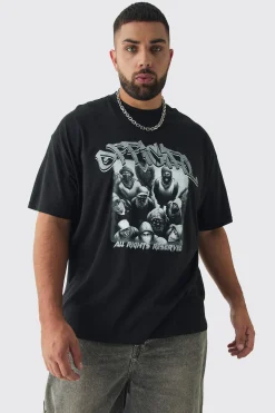 Plus Oversized Official Balaclava Print T-Shirt | BoohooMAN UK