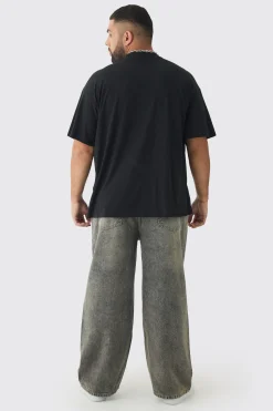Plus Oversized Official Balaclava Print T-Shirt | BoohooMAN UK