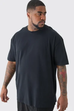 Plus Oversized Official Dove Back Print T-shirt In Black | BoohooMAN UK