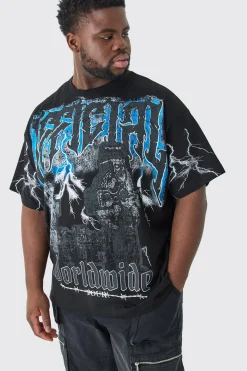 Plus Oversized Official Gravestone Graphic T-shirt | BoohooMAN UK
