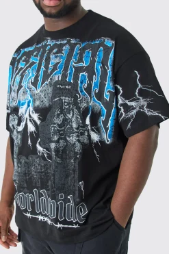 Plus Oversized Official Gravestone Graphic T-shirt | BoohooMAN UK