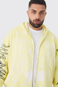 Plus Oversized Official Man Print Hoodie | BoohooMAN UK