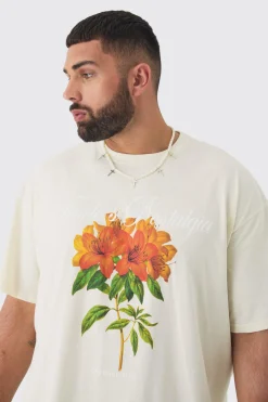 Plus Oversized Official Man Floral Print T-shirt | BoohooMAN UK