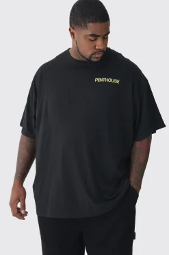 Plus Oversized Penthouse Magazine License T-Shirt | BoohooMAN UK