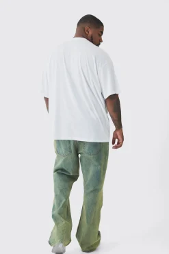 Plus Oversized Plus OFCL 8 Ball Embroidered T-shirt In White | BoohooMAN UK