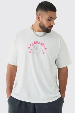 Plus Oversized Pokemon Clefairy License Print T-Shirt | BoohooMAN UK