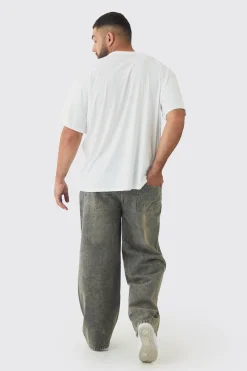 Plus Oversized Renaissance Money Print T-Shirt | BoohooMAN UK