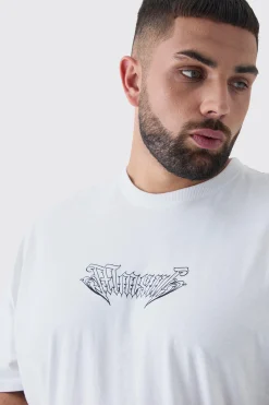 Plus Oversized Rennaisance Print T-Shirt | BoohooMAN UK