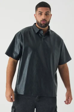 Plus Oversized Rugby Polo Shirt | BoohooMAN UK