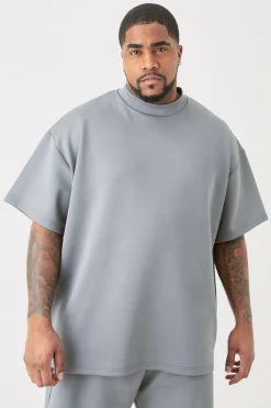 Plus Oversized Scuba T-shirt | BoohooMAN UK