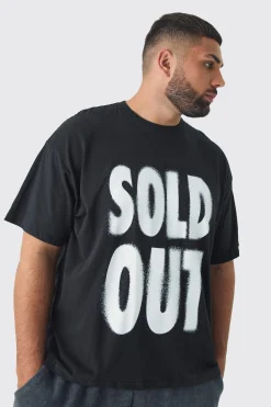 Plus Oversized Sold Out Print T-shirt | BoohooMAN UK