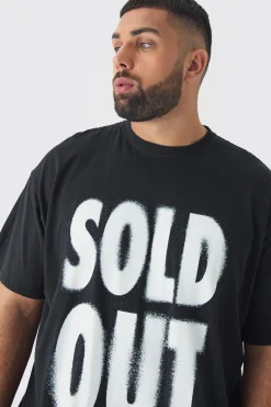 Plus Oversized Sold Out Print T-shirt | BoohooMAN UK