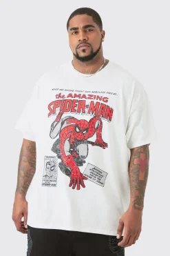 Plus Oversized Spiderman License T-shirt | BoohooMAN UK