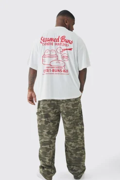 Plus Oversized Steamed Dumplings Graphic T-Shirt | BoohooMAN UK