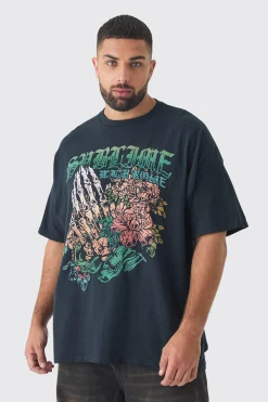 Plus Oversized Sublime Band License Print T-Shirt | BoohooMAN UK