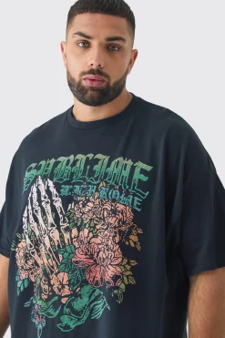 Plus Oversized Sublime Band License Print T-Shirt | BoohooMAN UK