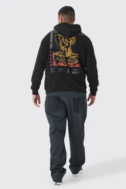 Plus Oversized The Offspring License Back Print Hoodie | BoohooMAN UK