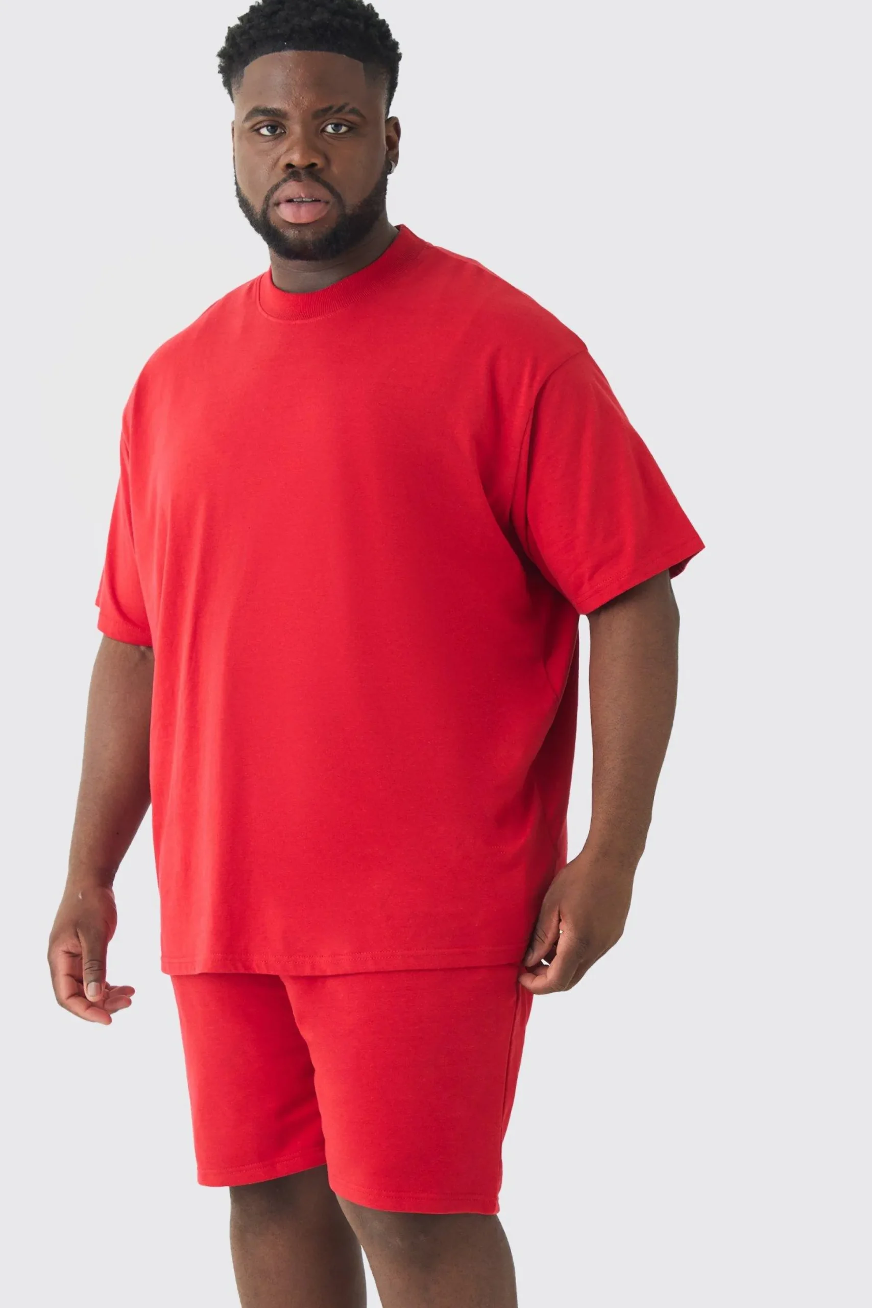 Plus Oversized T-Shirt & Short Set | BoohooMAN UK