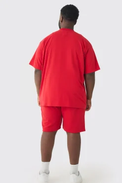 Plus Oversized T-Shirt & Short Set | BoohooMAN UK