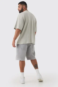 Plus Oversized Waffle T-shirt | BoohooMAN UK