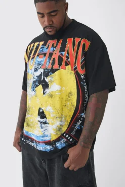 Plus Oversized Wu-Tang Large Scale License Print T-Shirt | BoohooMAN UK