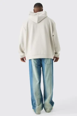 Plus Oversized Zip Through Scuba Hoodie | BoohooMAN UK