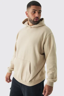 Plus Patchwork Tattoo Print Oversized Hoodie | BoohooMAN UK