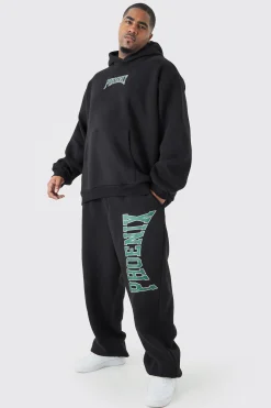 Plus Phoenix Oversized Hooded Tracksuit | BoohooMAN UK