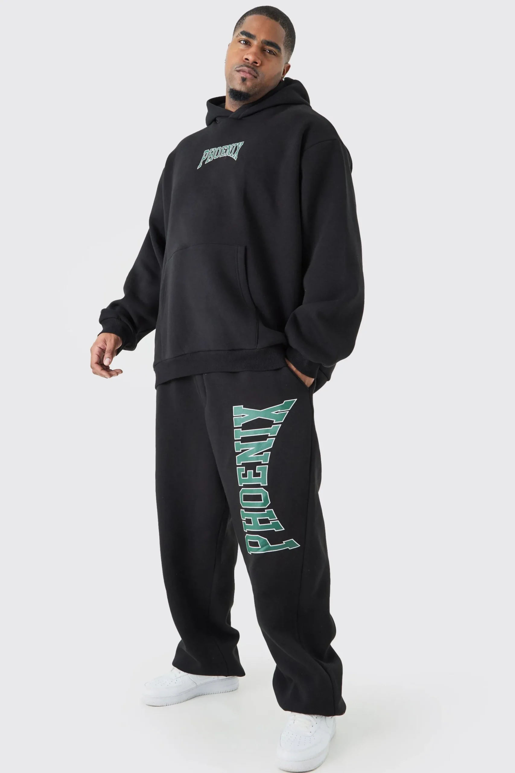 Plus Phoenix Oversized Hooded Tracksuit | BoohooMAN UK