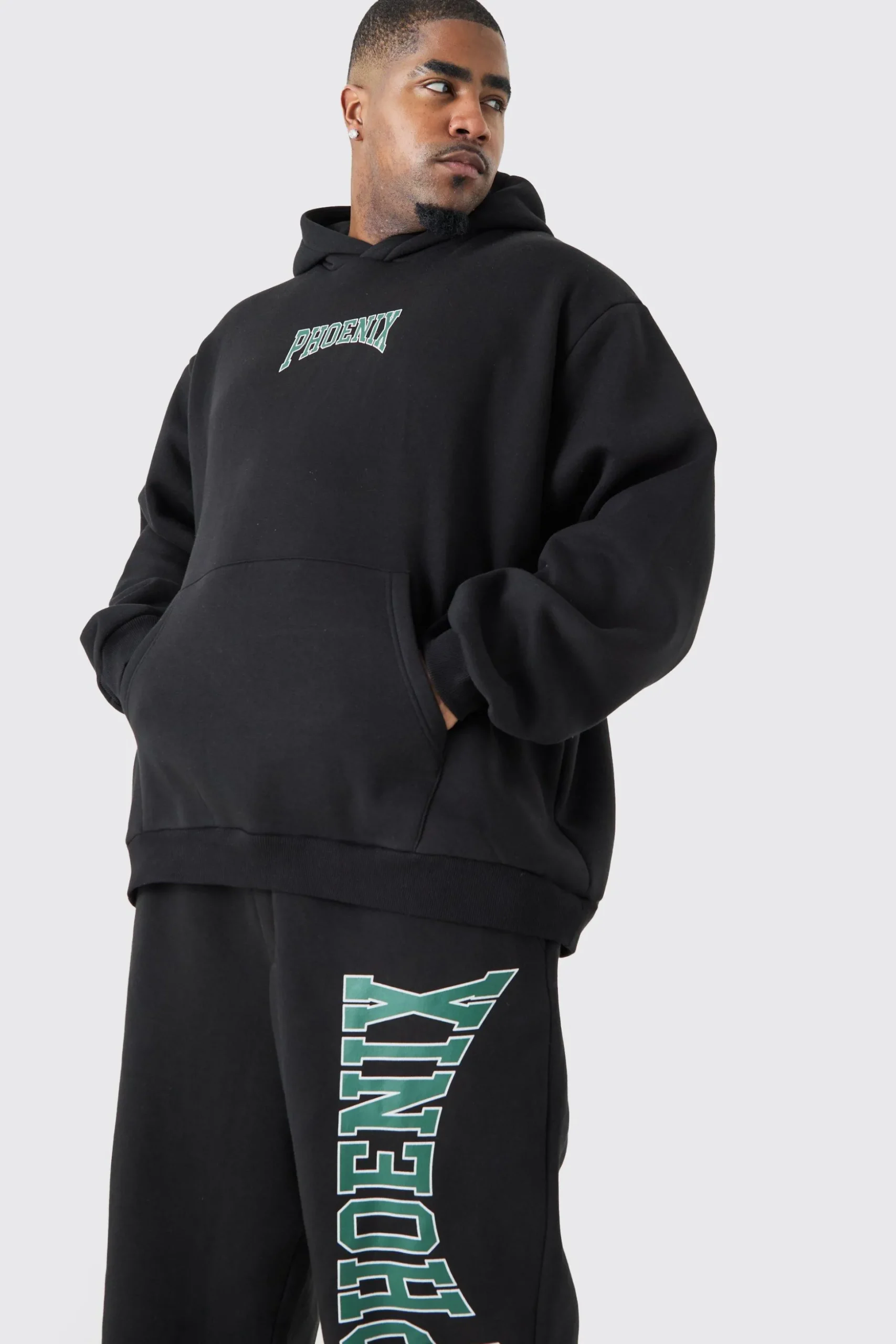 Plus Phoenix Oversized Hooded Tracksuit | BoohooMAN UK