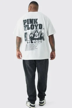 Plus Pink Floyd License Back Print T-shirt In White | BoohooMAN UK