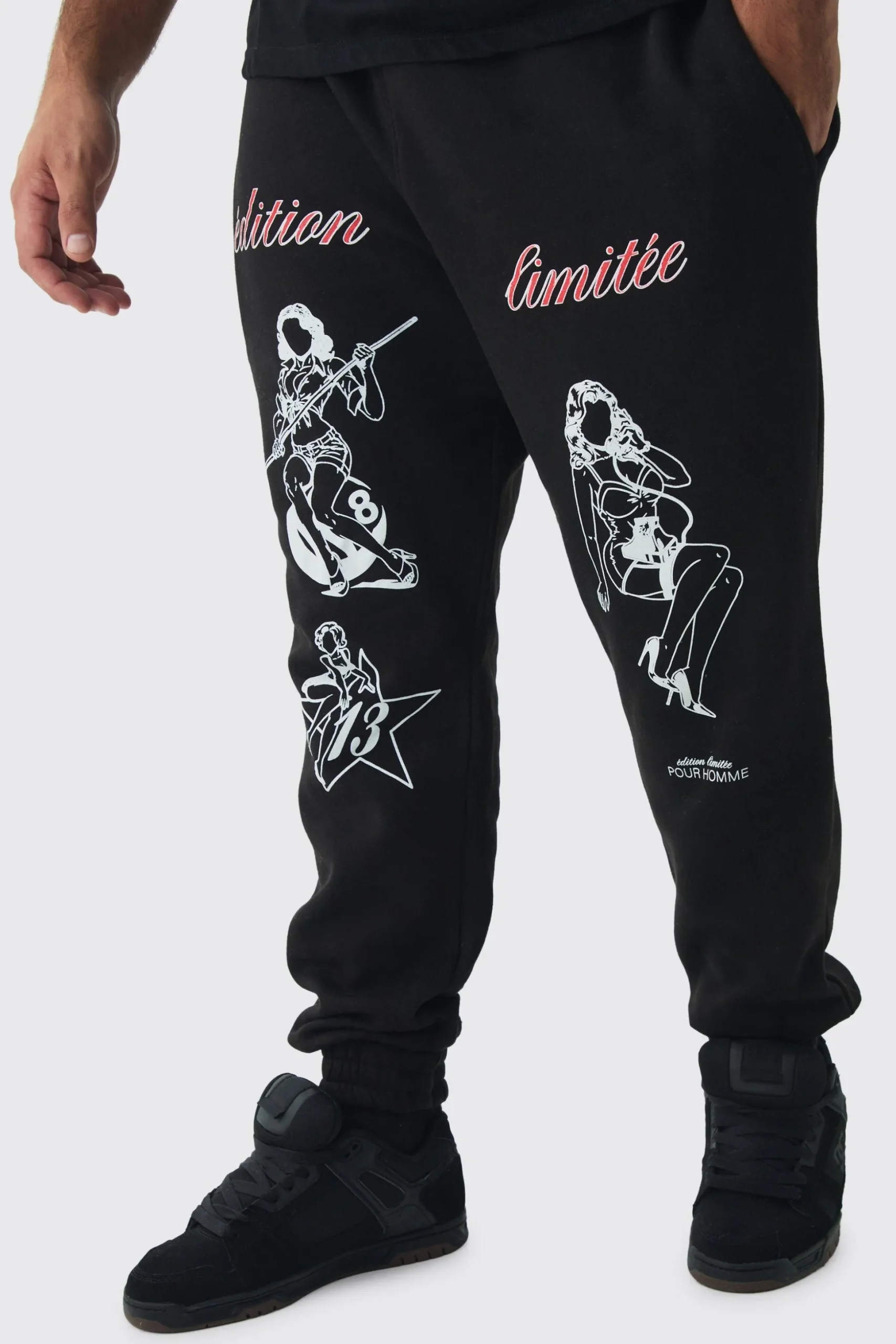Plus Pinup Model Jogger | BoohooMAN UK