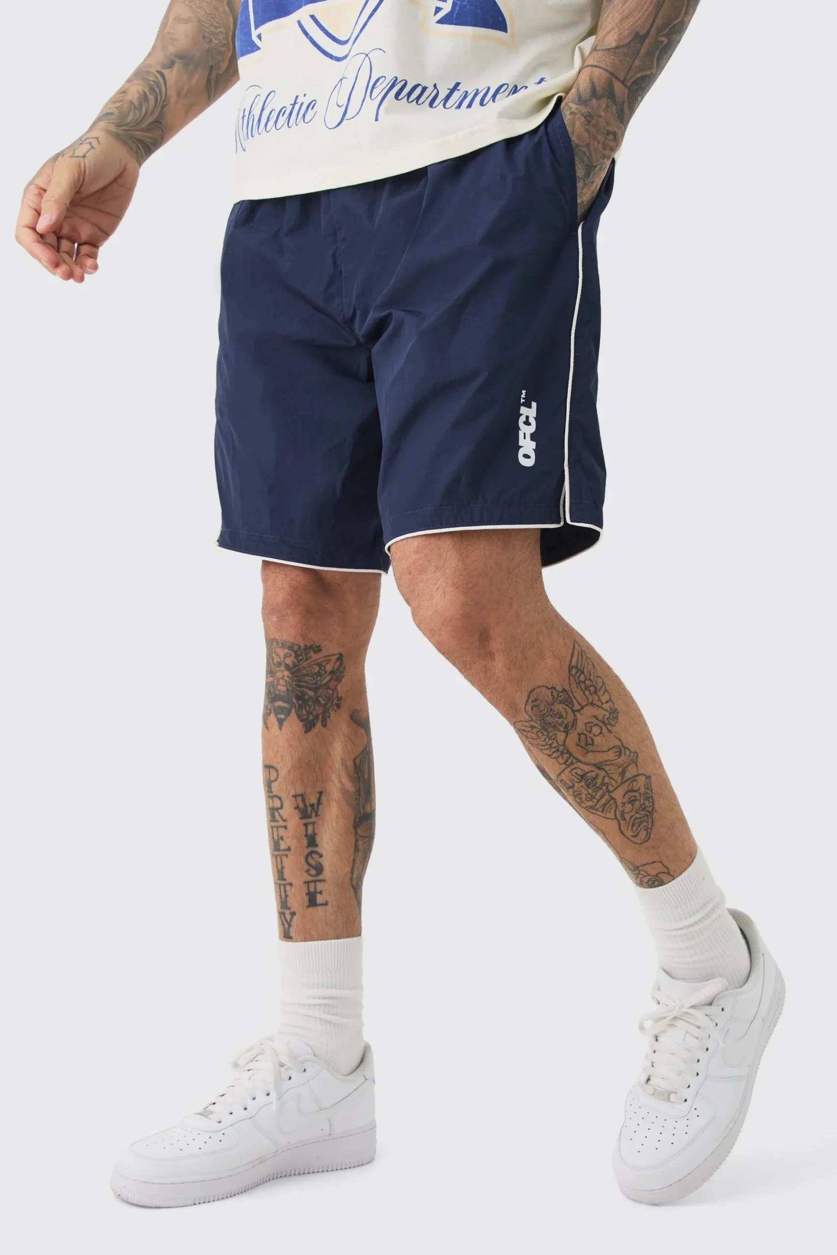 Plus Piping Detail Shorts | BoohooMAN UK