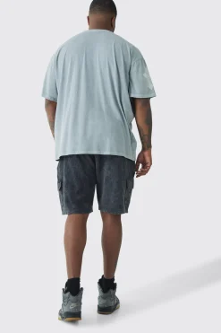 Plus Pour Homme Cross Printed T-shirt In Grey | BoohooMAN UK