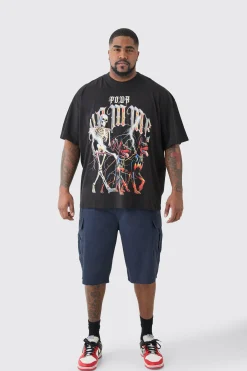 Plus Pour Homme Dog Skeleton T-shirt In Black | BoohooMAN UK