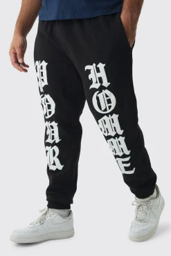 Plus Pour Homme Puff Print Jogger | BoohooMAN UK