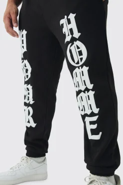 Plus Pour Homme Puff Print Jogger | BoohooMAN UK