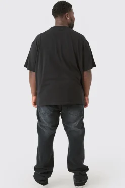 Plus Pour Homme Snake Graphic Oversized T-shirt | BoohooMAN UK