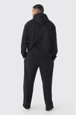 Plus Pour Homme Varisty Hoodie & Relaxed Fit Jogger Tracksuit | BoohooMAN UK
