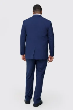 Plus Regular Fit Suit In Navy | BoohooMAN UK