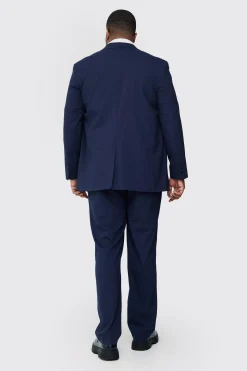 Plus Regular Fit Suit In Navy | BoohooMAN UK