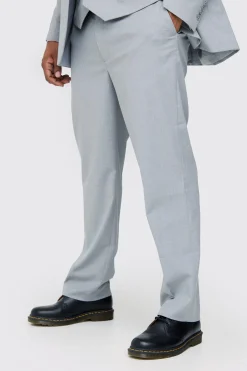 Plus Regular Fit Suit Trouser In Grey | BoohooMAN UK