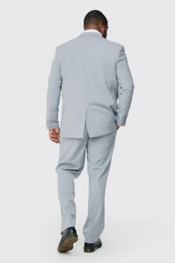 Plus Regular Fit Suit Trouser In Grey | BoohooMAN UK